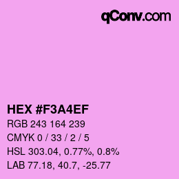 Color code: HEX #F3A4EF | qconv.com
