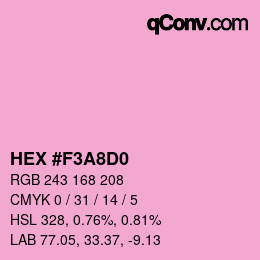 カラーコード: HEX #F3A8D0 | qconv.com