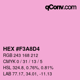 カラーコード: HEX #F3A8D4 | qconv.com