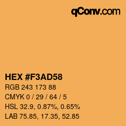 カラーコード: HEX #F3AD58 | qconv.com