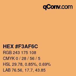 Color code: HEX #F3AF6C | qconv.com