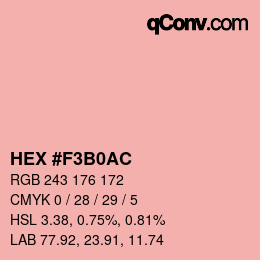 カラーコード: HEX #F3B0AC | qconv.com