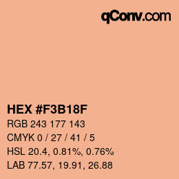 カラーコード: HEX #F3B18F | qconv.com