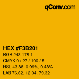 カラーコード: HEX #F3B201 | qconv.com