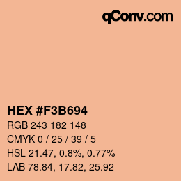 Color code: HEX #F3B694 | qconv.com