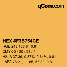 Farbcode: HEX #F3B754CE | qconv.com