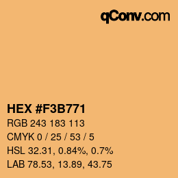 Color code: HEX #F3B771 | qconv.com