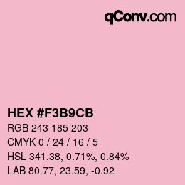 Farbcode: HEX #F3B9CB | qconv.com