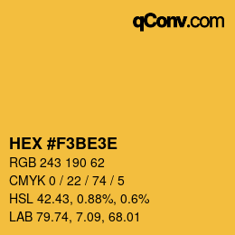 Color code: HEX #F3BE3E | qconv.com