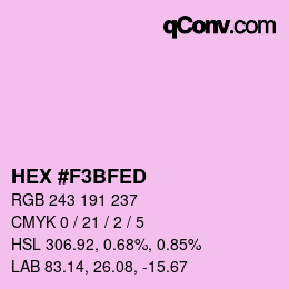 Color code: HEX #F3BFED | qconv.com