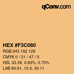 カラーコード: HEX #F3C080 | qconv.com