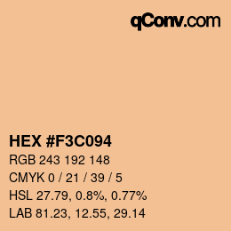 Color code: HEX #F3C094 | qconv.com