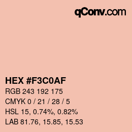 Color code: HEX #F3C0AF | qconv.com