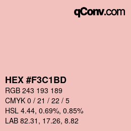 Color code: HEX #F3C1BD | qconv.com