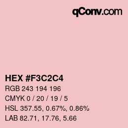 Código de color: HEX #F3C2C4 | qconv.com