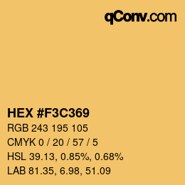 カラーコード: HEX #F3C369 | qconv.com