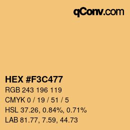 Farbcode: HEX #F3C477 | qconv.com