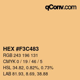 颜色代码: HEX #F3C483 | qconv.com