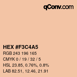 カラーコード: HEX #F3C4A5 | qconv.com