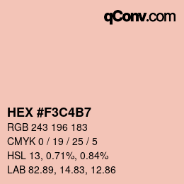 Farbcode: HEX #F3C4B7 | qconv.com
