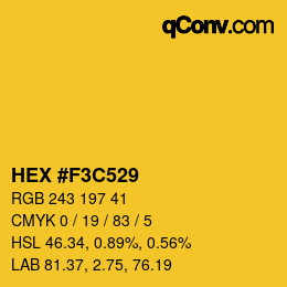 カラーコード: HEX #F3C529 | qconv.com