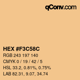 Color code: HEX #F3C58C | qconv.com