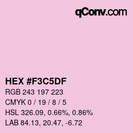 Color code: HEX #F3C5DF | qconv.com