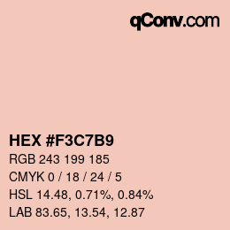 カラーコード: HEX #F3C7B9 | qconv.com