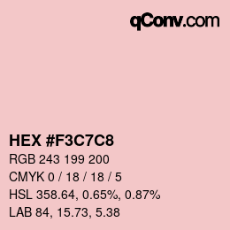 Color code: HEX #F3C7C8 | qconv.com