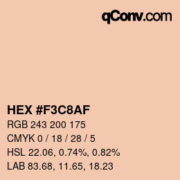 Color code: HEX #F3C8AF | qconv.com