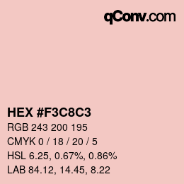 Color code: HEX #F3C8C3 | qconv.com