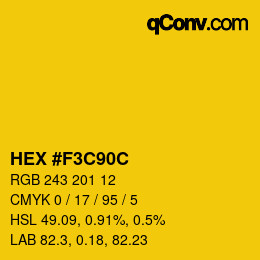Farbcode: HEX #F3C90C | qconv.com