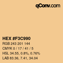 Color code: HEX #F3C990 | qconv.com