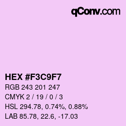 カラーコード: HEX #F3C9F7 | qconv.com