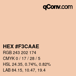 Color code: HEX #F3CAAE | qconv.com