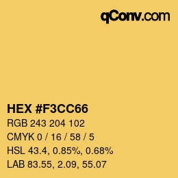 Farbcode: HEX #F3CC66 | qconv.com