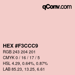カラーコード: HEX #F3CCC9 | qconv.com