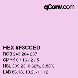 颜色代码: HEX #F3CCED | qconv.com