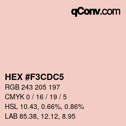 Farbcode: HEX #F3CDC5 | qconv.com