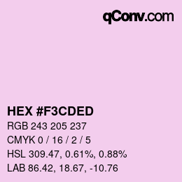 Color code: HEX #F3CDED | qconv.com