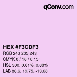 Color code: HEX #F3CDF3 | qconv.com