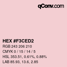 カラーコード: HEX #F3CED2 | qconv.com