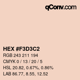 Color code: HEX #F3D3C2 | qconv.com