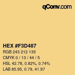 Color code: HEX #F3D487 | qconv.com