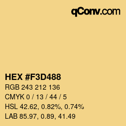 Color code: HEX #F3D488 | qconv.com