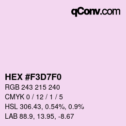 颜色代码: HEX #F3D7F0 | qconv.com