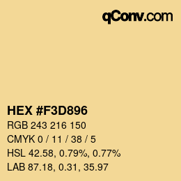 颜色代码: HEX #F3D896 | qconv.com