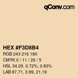 颜色代码: HEX #F3D8B4 | qconv.com