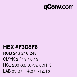 颜色代码: HEX #F3D8F8 | qconv.com