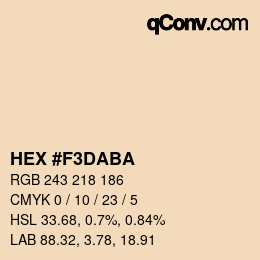 Color code: HEX #F3DABA | qconv.com